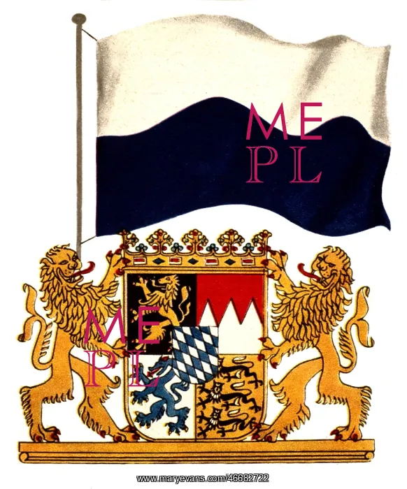 : Flag and coat of arms of Bavaria : Flag and coat of arms of Bavaria