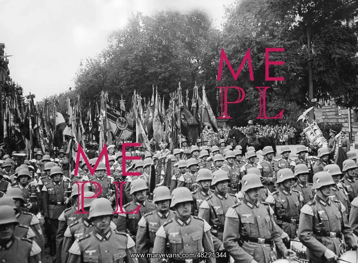 : Flag parade at the Nuremberg Rally, 1936 : Flag parade at the Nuremberg Rally, 1936
