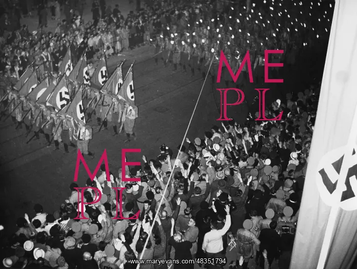 : Flag and torch parade at the Nuremberg Rally, 1934 : Flag and torch parade at the Nuremberg Rally, 1934