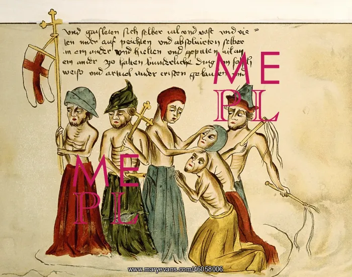 : Flagellants, Konstanz chronicle : Flagellants, Konstanz chronicle
