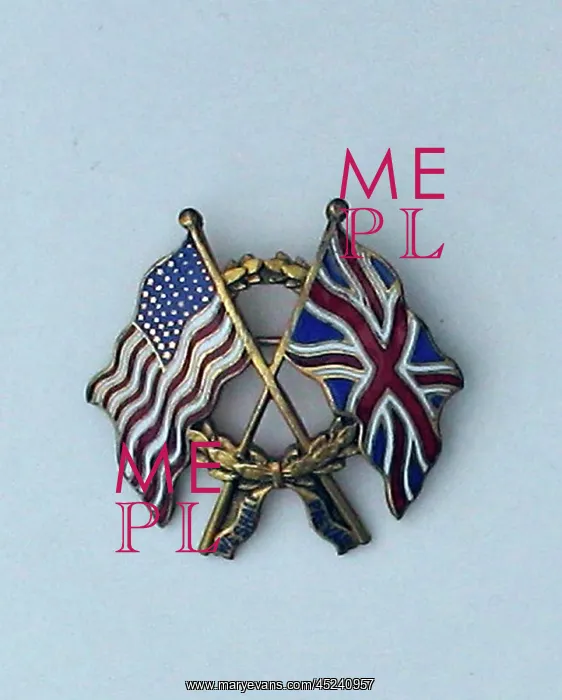 : Flags of the USA and the United Kingdom brooch : Flags of the USA and the United Kingdom brooch
