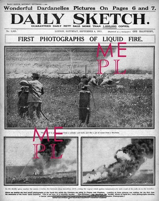 : Flamethrower in operation, WW1 : Flamethrower in operation, WW1