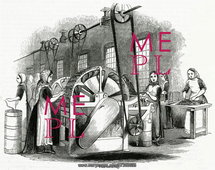 : Flax Heckling at Leeds, Flax Mill 1843 : Flax Heckling at Leeds, Flax Mill 1843