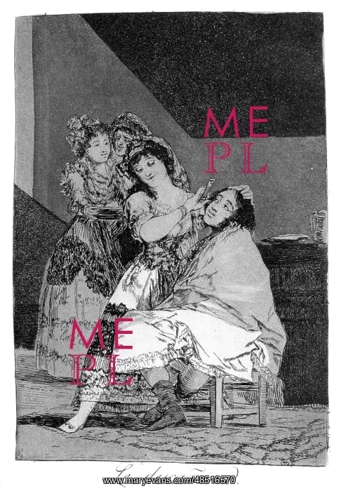 : She fleeces him Artist: Francisco Goya : She fleeces him Artist: Francisco Goya