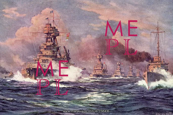 : Fleet of American Battleships at Sea : Fleet of American Battleships at Sea