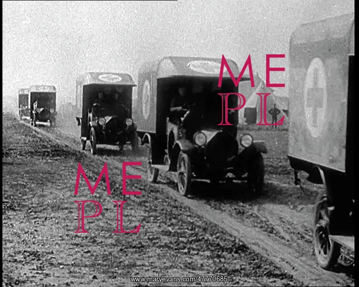 : A Fleet Of Motorised Field Ambulances Driving : A Fleet Of Motorised Field Ambulances Driving