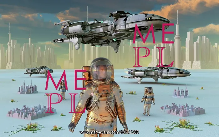 : A fleet of spaceships landing at a city complex : A fleet of spaceships landing at a city complex
