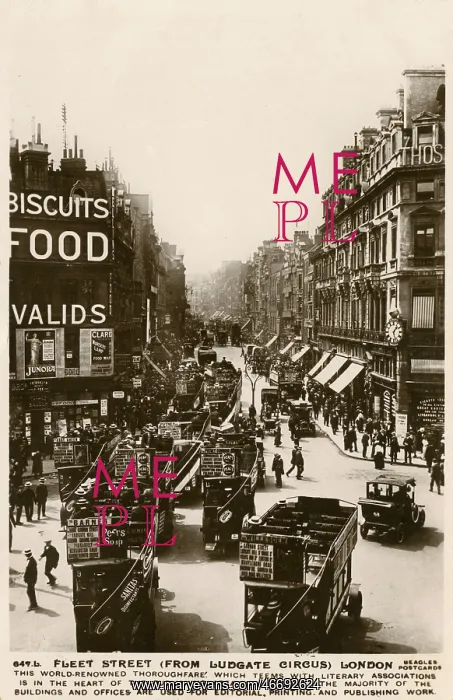 : Fleet Street - looking west from Ludgate Circus : Fleet Street - looking west from Ludgate Circus
