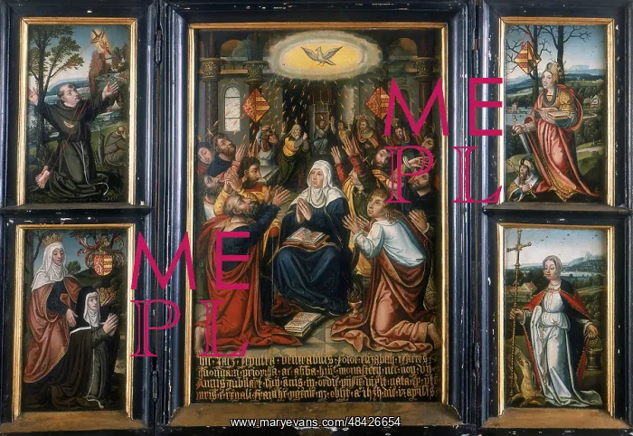 : Flemish School, 16th century. Triptych. Central : Flemish School, 16th century. Triptych. Central