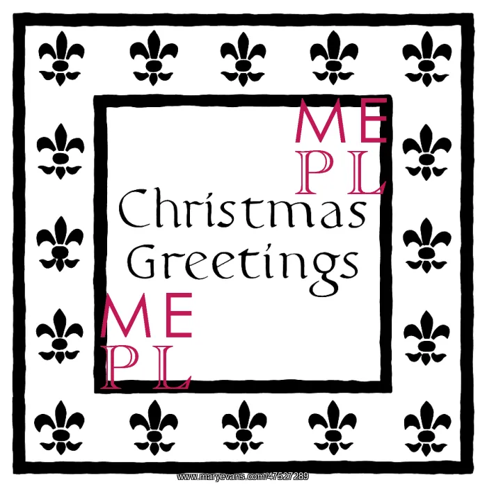 : Fleur de Lys Border with Christmas Greetings : Fleur de Lys Border with Christmas Greetings