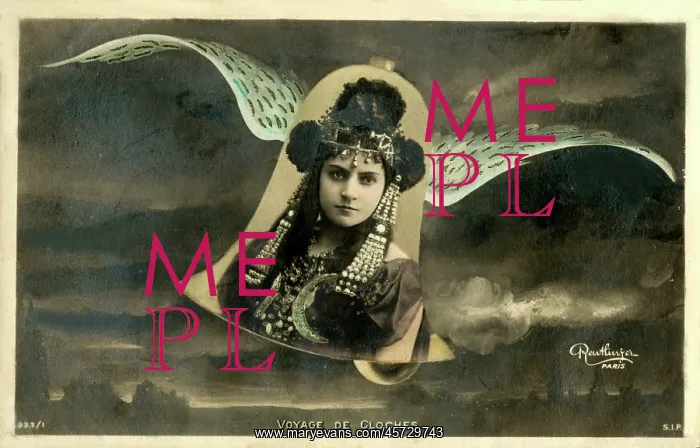 : Flight of a Belle - Witty French postcard : Flight of a Belle - Witty French postcard