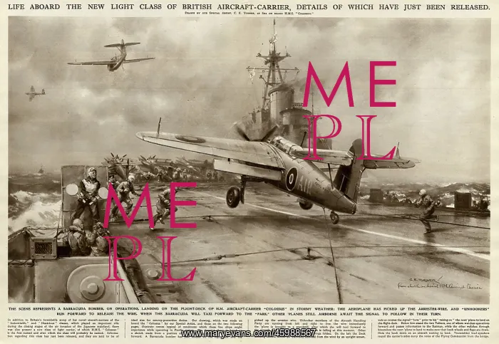 : Flight Deck of HMS Colossus, Second World War, 1945 : Flight Deck of HMS Colossus, Second World War, 1945