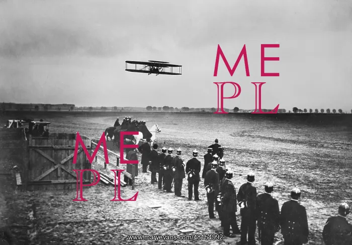 : Flight demonstration by Orville Wright at Tempelhof field, B : Flight demonstration by Orville Wright at Tempelhof field, B