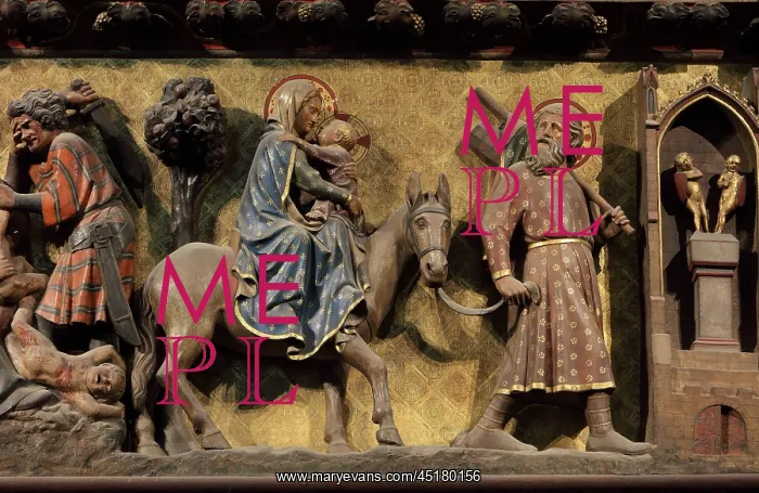 : Flight into Egypt, choir screen, Cathedrale Notre-Dame : Flight into Egypt, choir screen, Cathedrale Notre-Dame