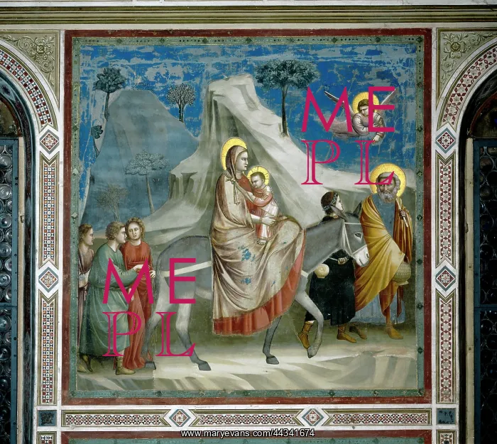 : Flight into Egypt, fresco by Giotto : Flight into Egypt, fresco by Giotto