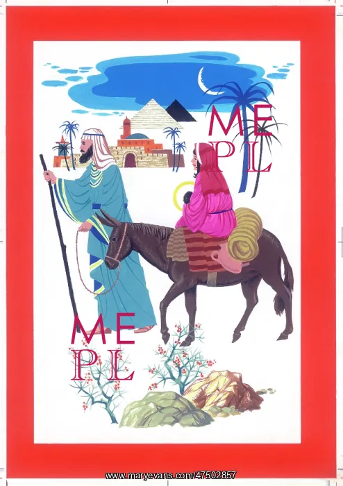  : Flight Into Egypt, pyramids in the distance