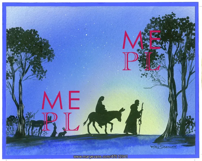 : The Flight into Egypt with rabbits and fawn : The Flight into Egypt with rabbits and fawn