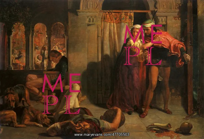 : Flight of Madeline and Porphyro, by Holman Hunt : Flight of Madeline and Porphyro, by Holman Hunt