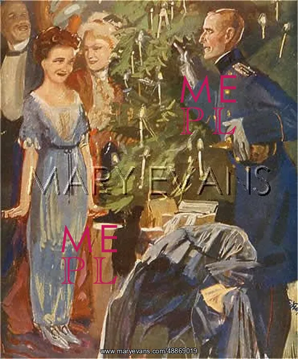 : Flirting under the Christmas tree 1910 : Flirting under the Christmas tree 1910