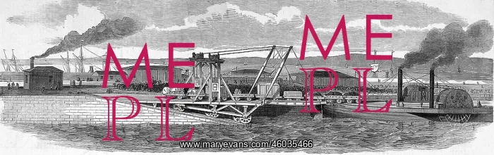 : Floating railway bridge across the Forth River 1850 : Floating railway bridge across the Forth River 1850