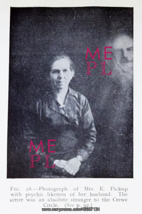 : Floating veiled spirit head above couple : Floating veiled spirit head above couple