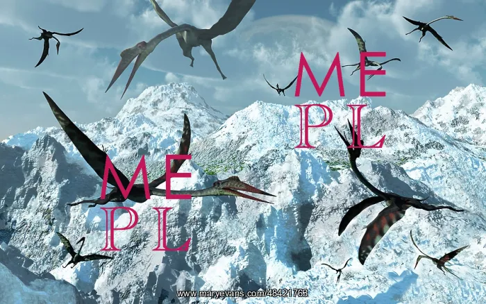 : A flock of giant Quetzalcoatlus : A flock of giant Quetzalcoatlus