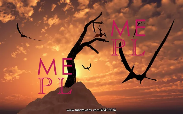 : A flock of Pteranodons flying on a Cretaceous night : A flock of Pteranodons flying on a Cretaceous night