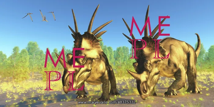 : A flock of Pterodactylus fly above two Styracosaurus ? : A flock of Pterodactylus fly above two Styracosaurus ?