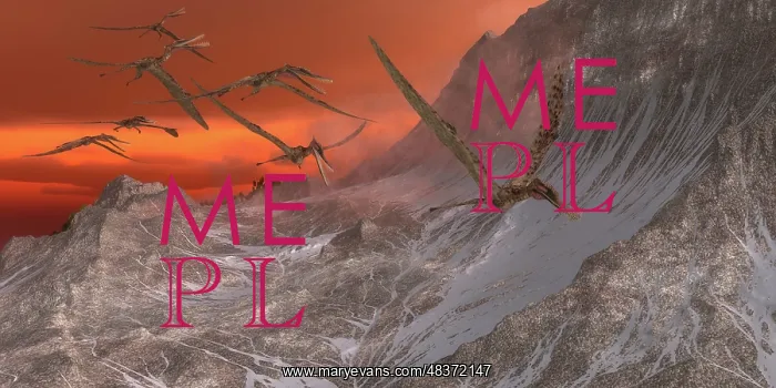 : A flock of Zhenyuanopterus flying past the mountainside : A flock of Zhenyuanopterus flying past the mountainside