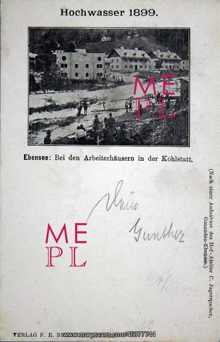: Flood 1899 in Ebensee. At the workhouses in : Flood 1899 in Ebensee. At the workhouses in