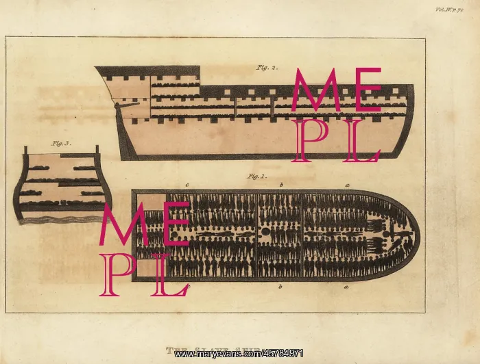 : Floor plan and sections through the slave ship Brooks, 1800 : Floor plan and sections through the slave ship Brooks, 1800