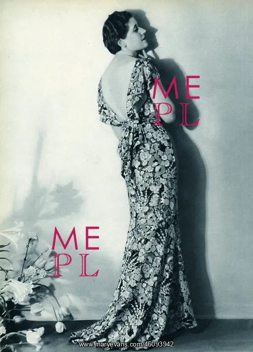 : Floral evening dress 1934 : Floral evening dress 1934