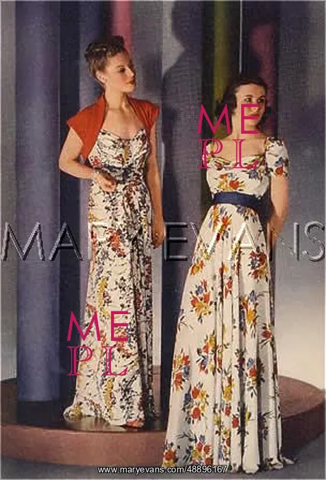 : FLORAL EVENINGWEAR 1938 : FLORAL EVENINGWEAR 1938