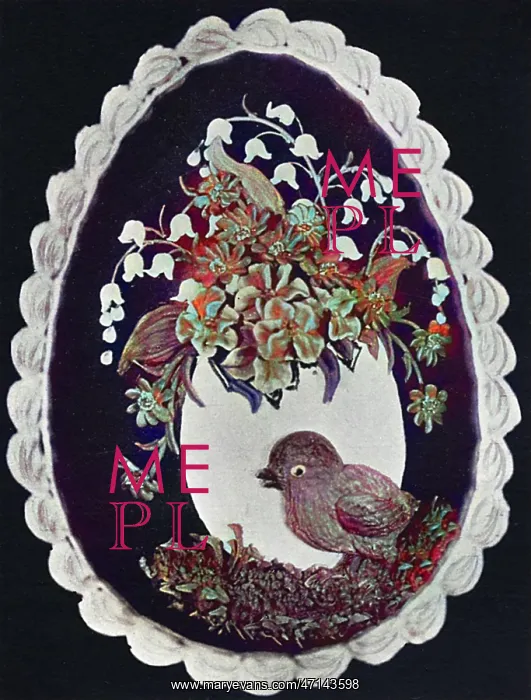 : Floral and Figure Design for Chocolate Easter Egg : Floral and Figure Design for Chocolate Easter Egg