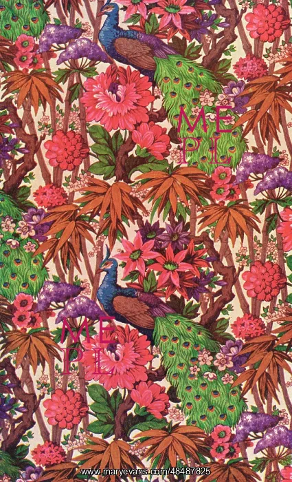 : Floral peacock pattern for fabric : Floral peacock pattern for fabric