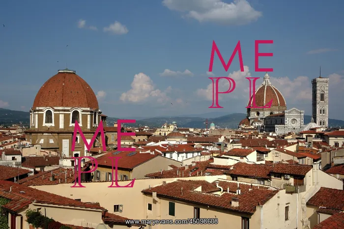 : Florence. General view of Florence, Italy, with Medici Chapel Dome : Florence. General view of Florence, Italy, with Medici Chapel Dome