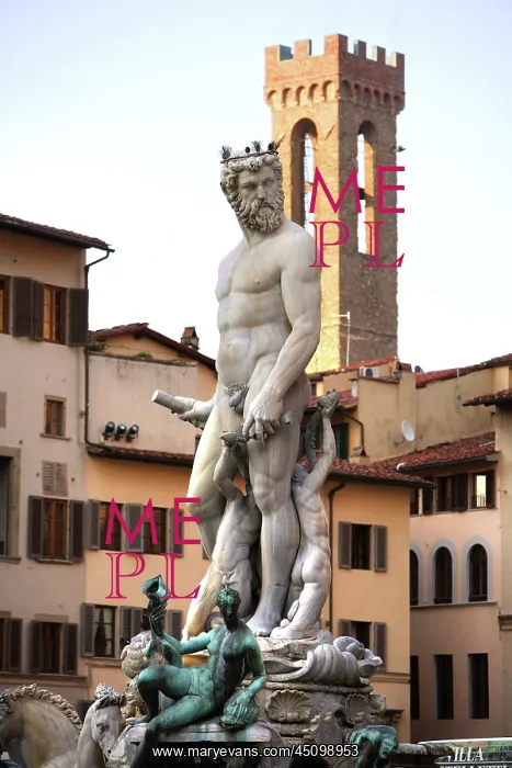 : Florence. General view of Neptune Fountain, 1563-65 : Florence. General view of Neptune Fountain, 1563-65
