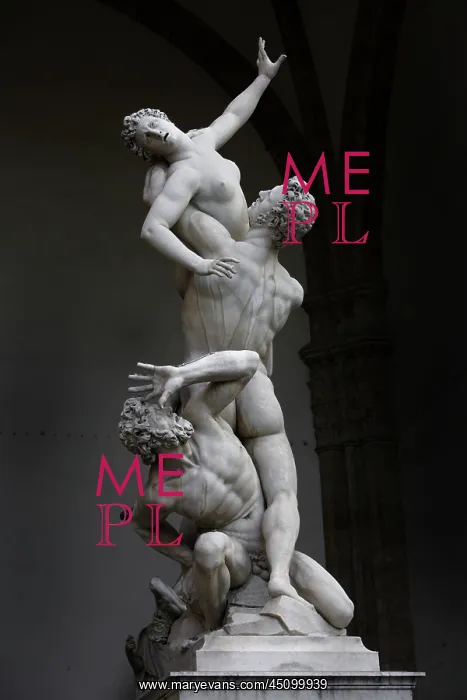 : Florence. Low angle view of The Rape of the Sabine Women : Florence. Low angle view of The Rape of the Sabine Women