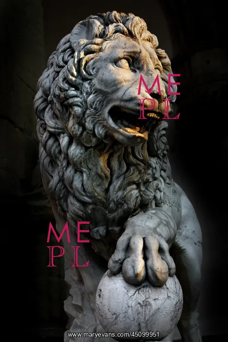 : Florence. Detail of sculpture of Lion, 1600, by Flaminio Vacca or Vacchi : Florence. Detail of sculpture of Lion, 1600, by Flaminio Vacca or Vacchi