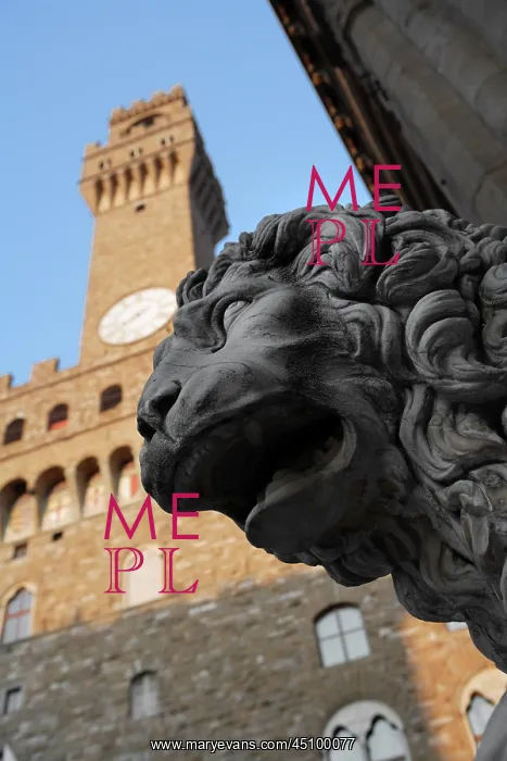 : Florence. Detail of sculpture of Lion, 1600, by Flaminio Vacca or Vacchi : Florence. Detail of sculpture of Lion, 1600, by Flaminio Vacca or Vacchi