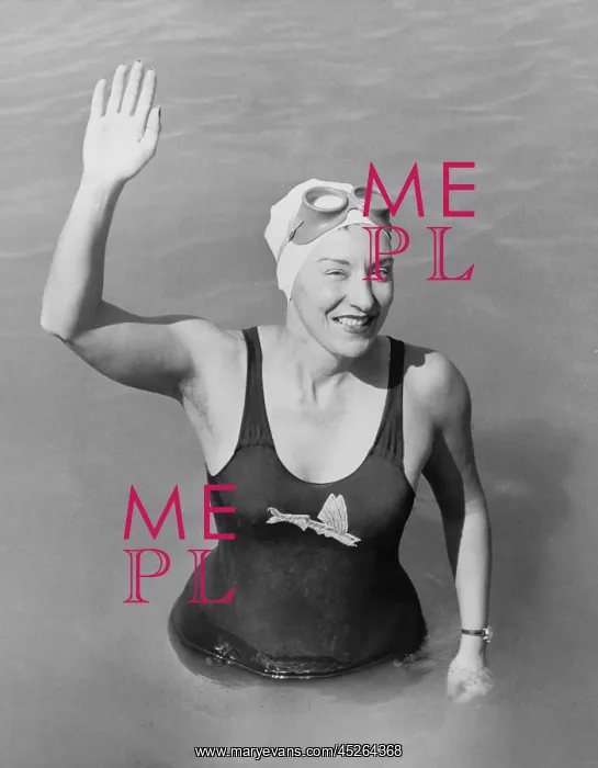 : Florence Chadwick, after her fourth swim of the : Florence Chadwick, after her fourth swim of the