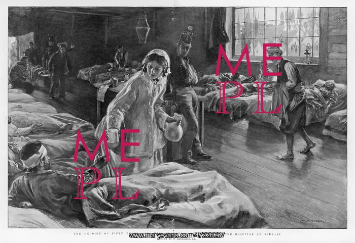 : Florence Nightingale in hospital at Scutari : Florence Nightingale in hospital at Scutari