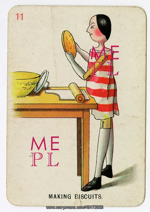 : Florence Upton playing cards - Making Biscuits