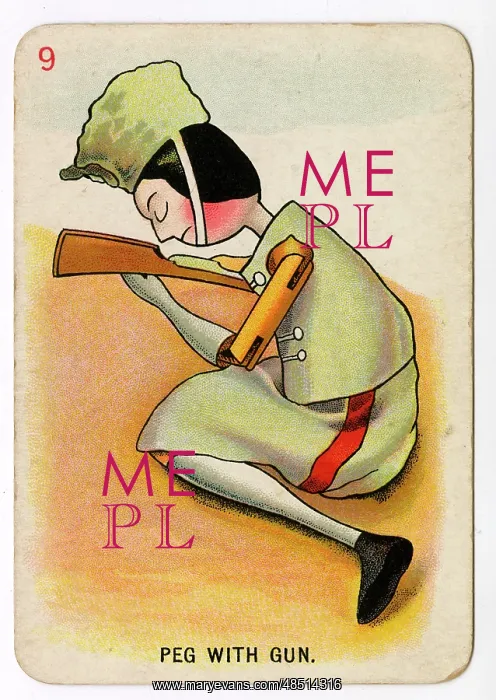  : Florence Upton playing cards - Peg with Gun