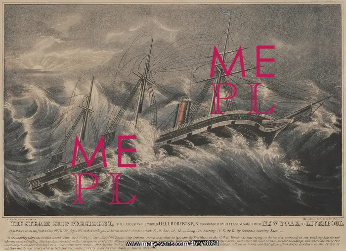 : The floundering British steam ship President : The floundering British steam ship President