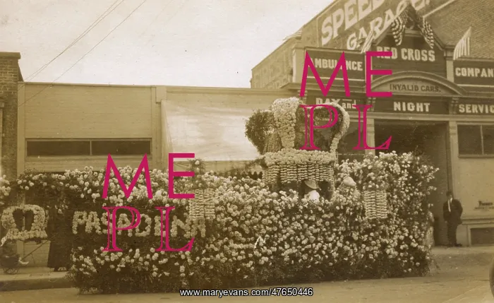 : Flower-decked float, Pasadena, California, USA : Flower-decked float, Pasadena, California, USA