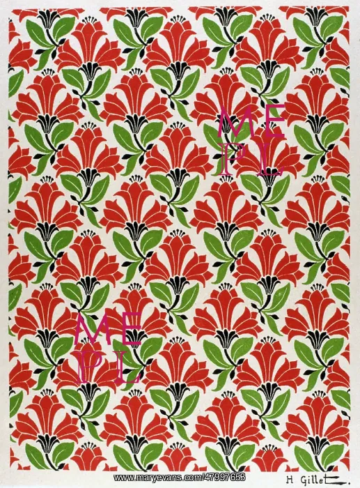 : Flower and leaf design by Henri Gillet : Flower and leaf design by Henri Gillet