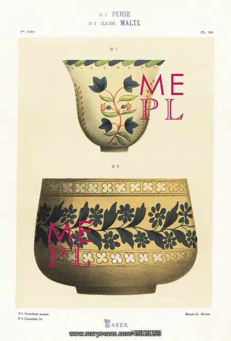 : Flower vases from Persia and Malta : Flower vases from Persia and Malta