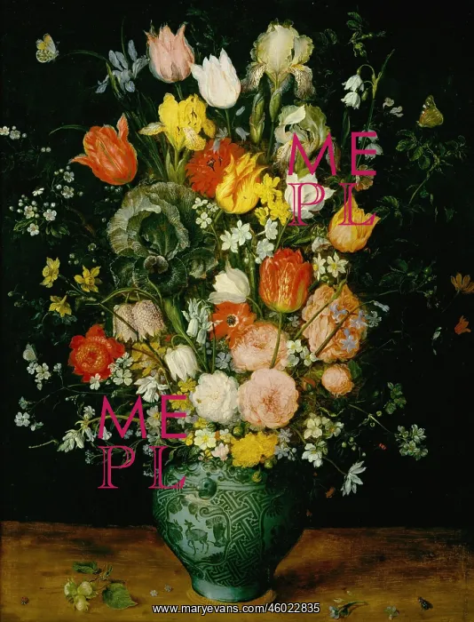 : Flowers in a Blue Vase : Flowers in a Blue Vase