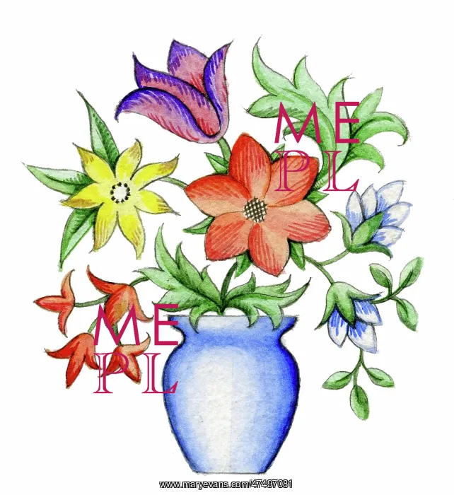  : Flowers in a blue vase
